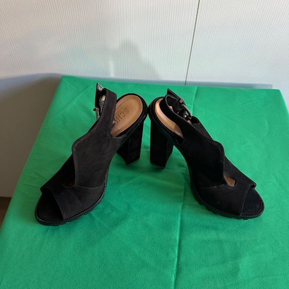 NWB 🔥SCHUTZ  SUEDE LUGG SOLE PEEP TOE SLING BACK SHOES 8 ♥️😍 - Picture 7 of 9